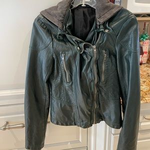 Green Leather Free People Jacket